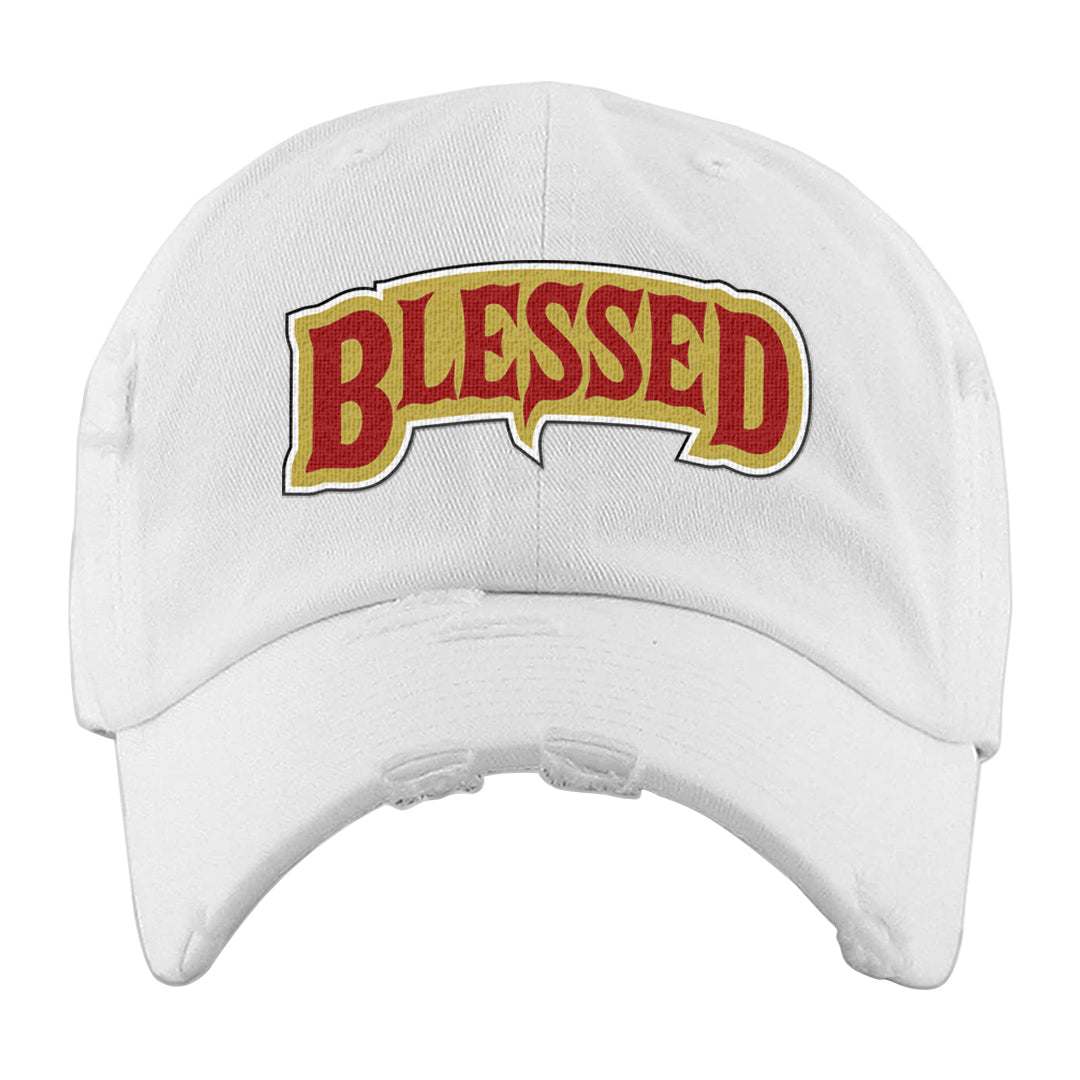 2023 Playoff 13s Distressed Dad Hat | Blessed Arch, White