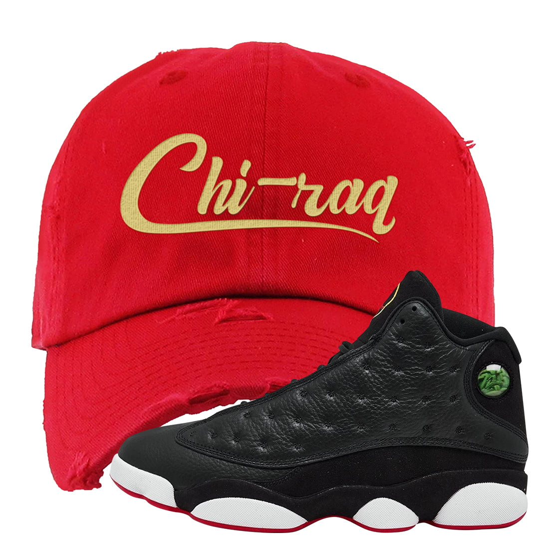 2023 Playoff 13s Distressed Dad Hat | Chiraq, Red