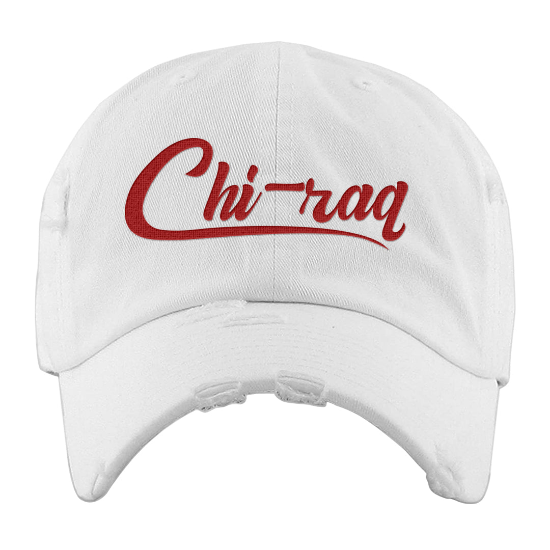 2023 Playoff 13s Distressed Dad Hat | Chiraq, White
