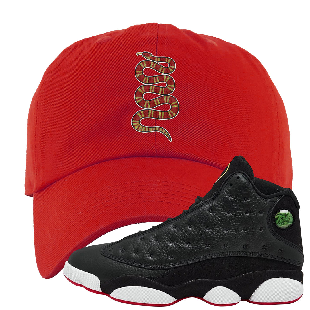 2023 Playoff 13s Dad Hat | Coiled Snake, Red
