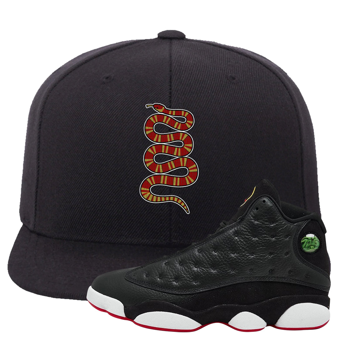 2023 Playoff 13s Snapback Hat | Coiled Snake, Black
