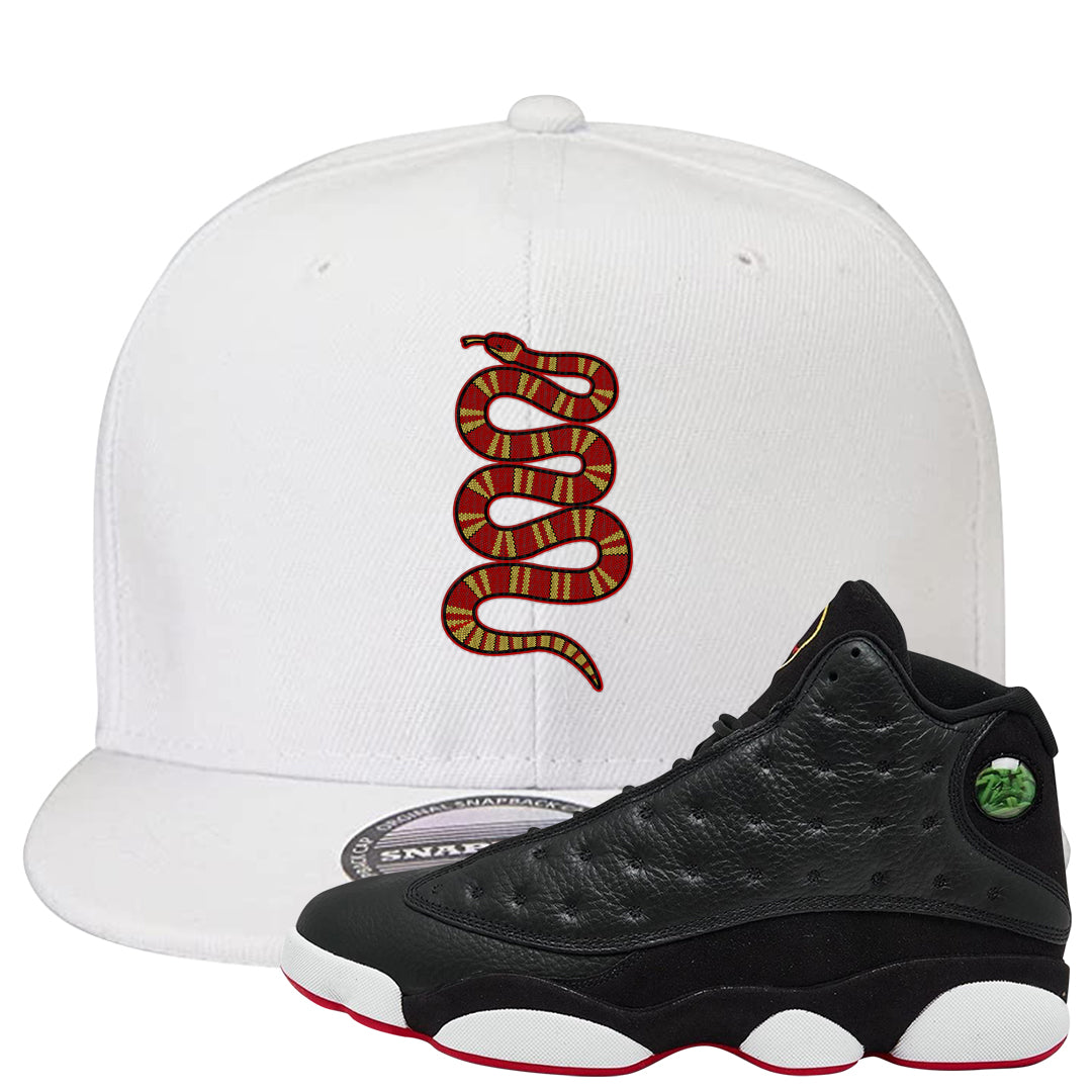 2023 Playoff 13s Snapback Hat | Coiled Snake, White