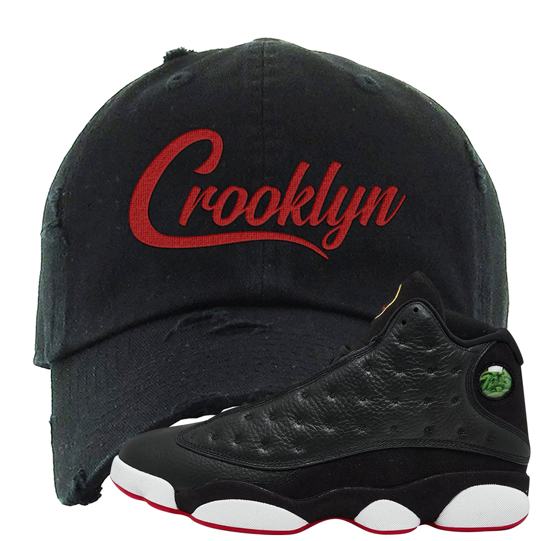 2023 Playoff 13s Distressed Dad Hat | Crooklyn, Black