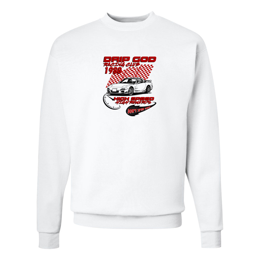 2023 Playoff 13s Crewneck Sweatshirt | Drip God Racing Club, White
