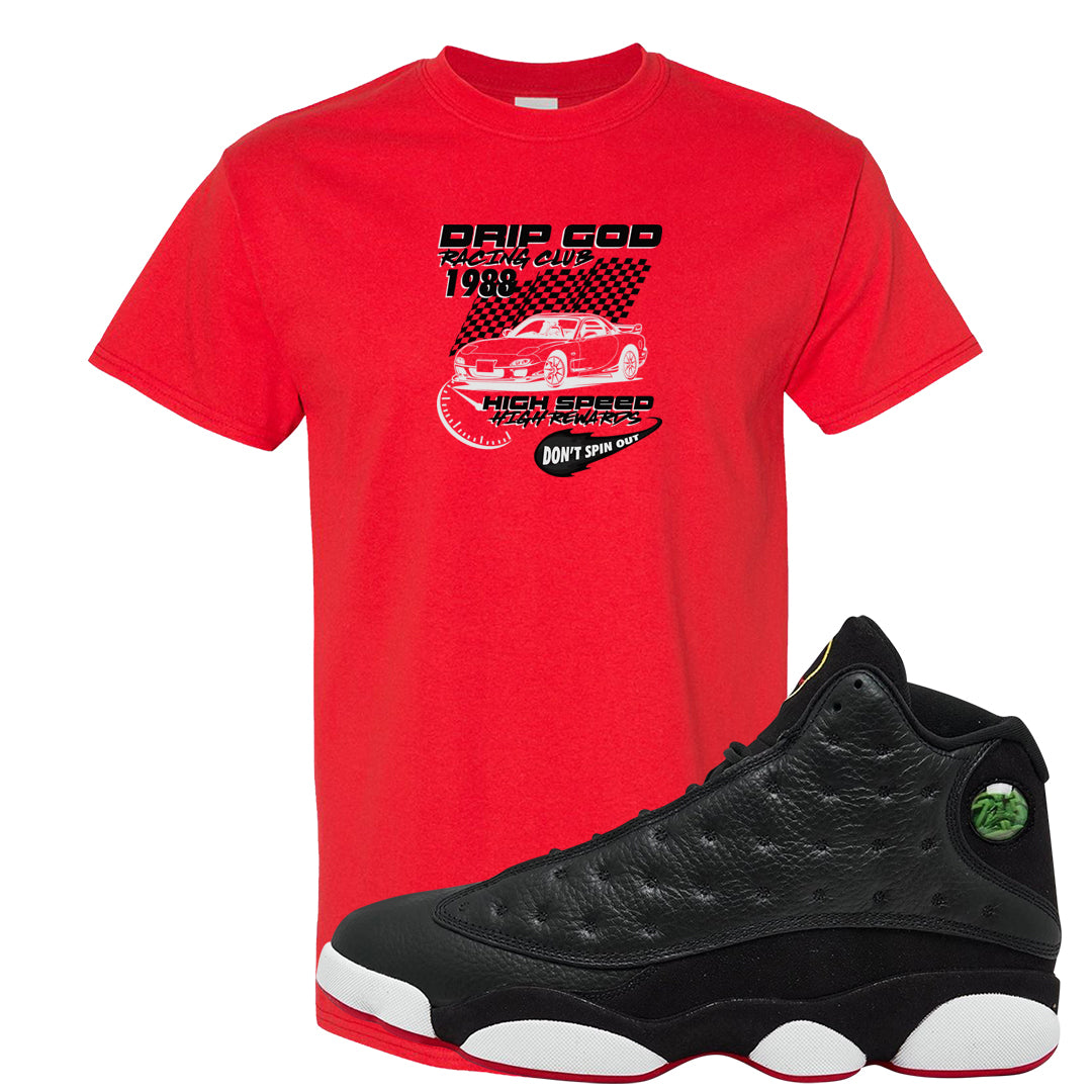 2023 Playoff 13s T Shirt | Drip God Racing Club, Red