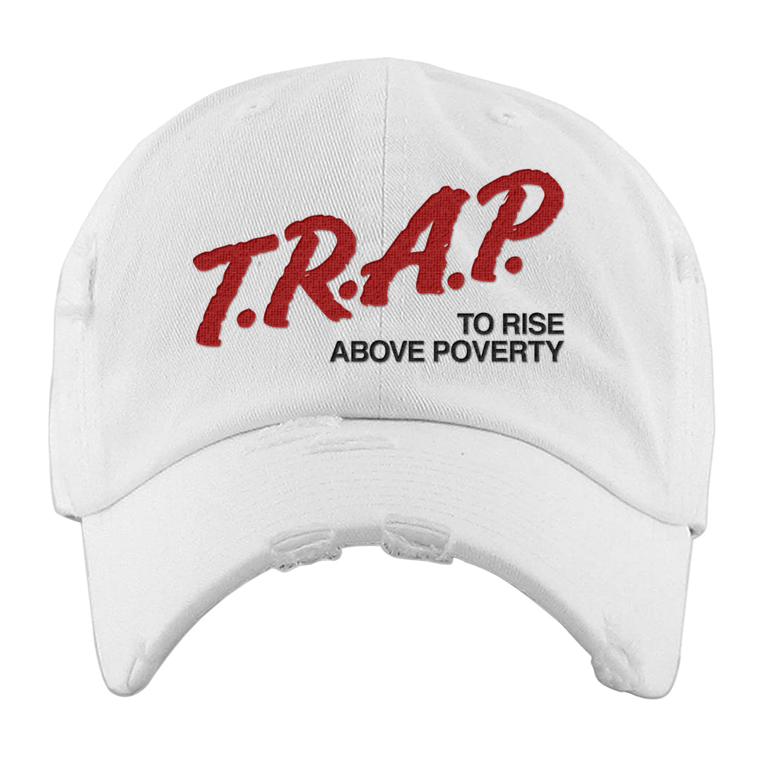2023 Playoff 13s Distressed Dad Hat | Trap To Rise Above Poverty, White