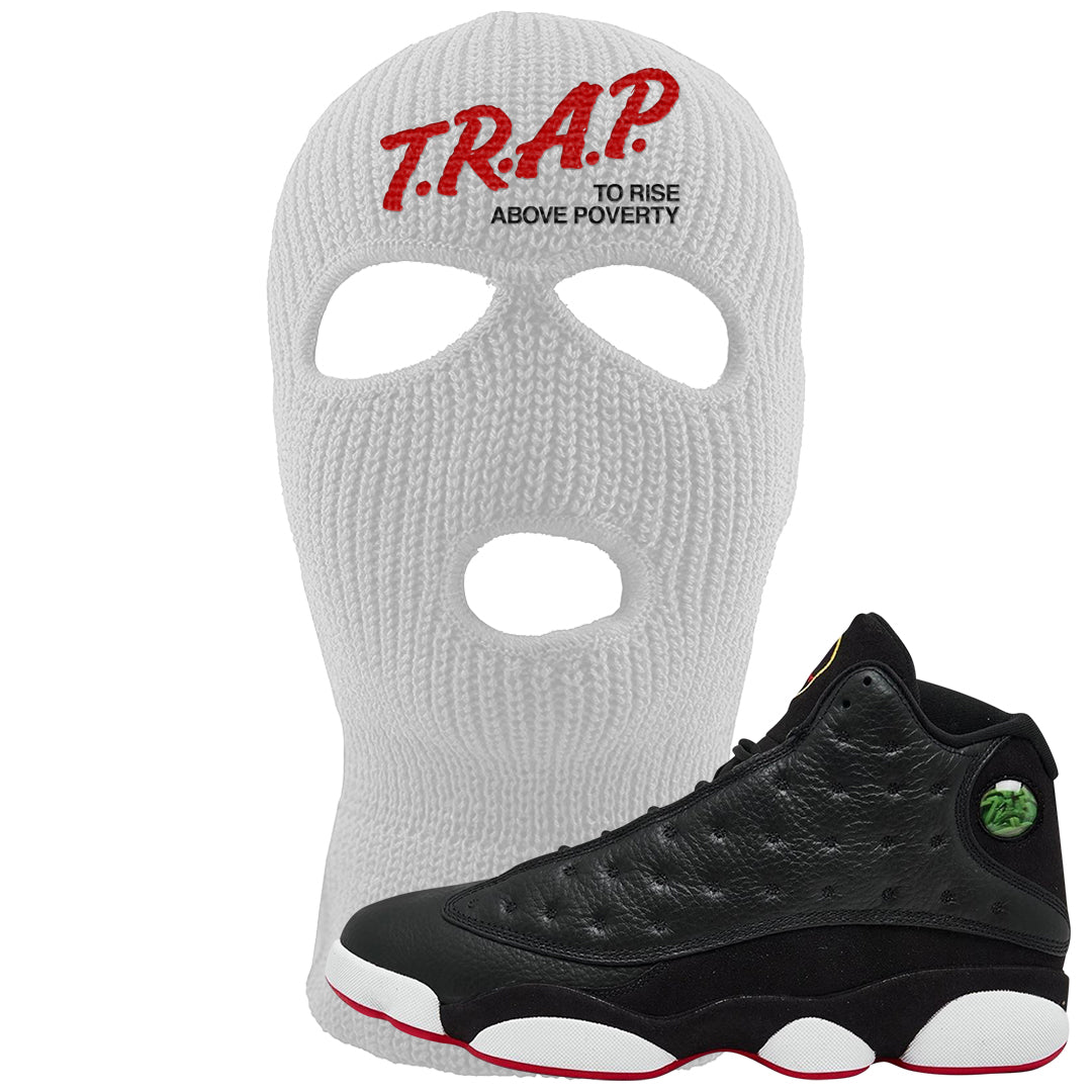 2023 Playoff 13s Ski Mask | Trap To Rise Above Poverty, White
