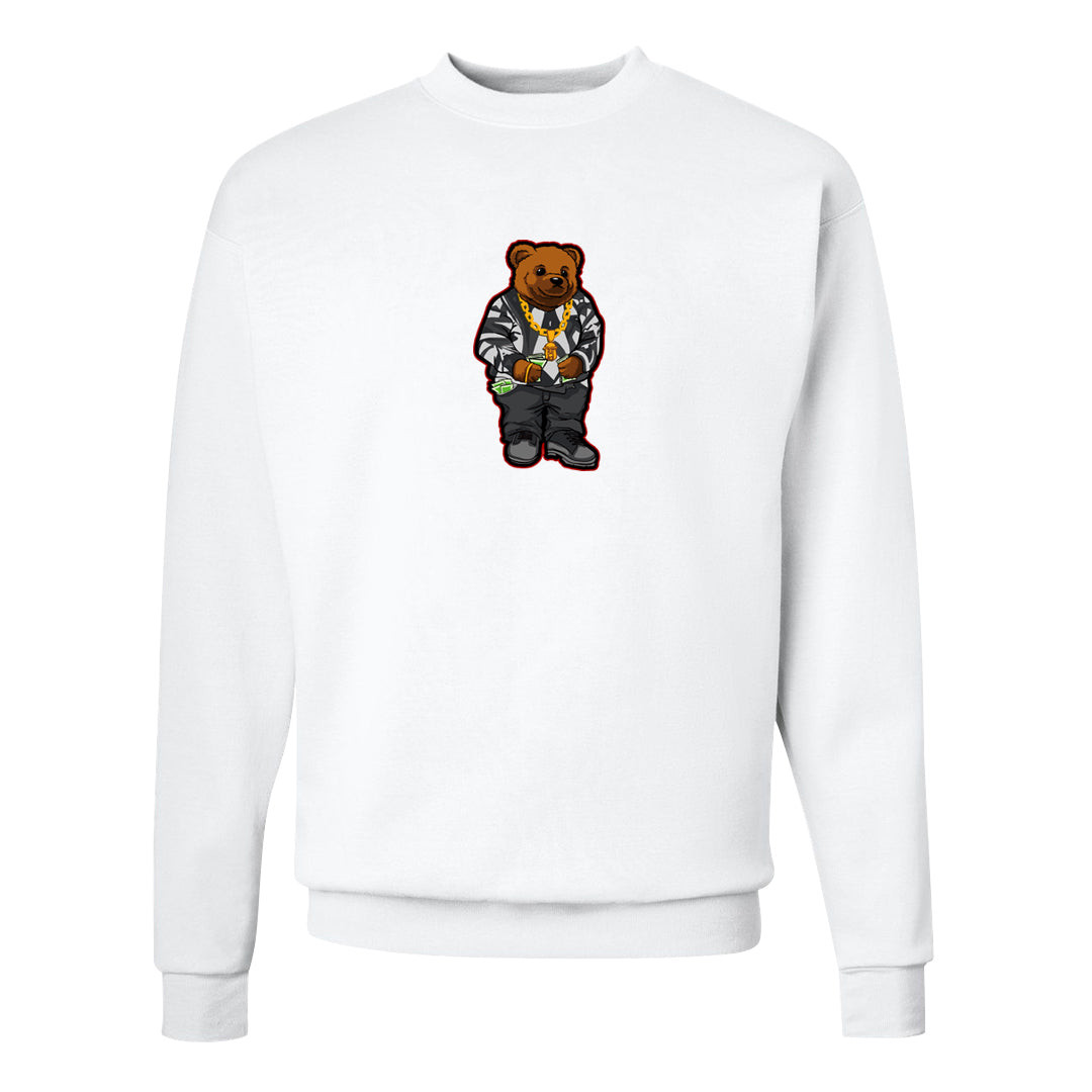 Metallic Silver Low 14s Crewneck Sweatshirt | Sweater Bear, White