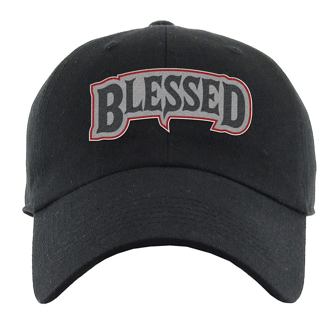 Metallic Silver Low 14s Dad Hat | Blessed Arch, Black