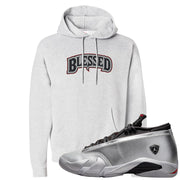 Metallic Silver Low 14s Hoodie | Blessed Arch, Ash