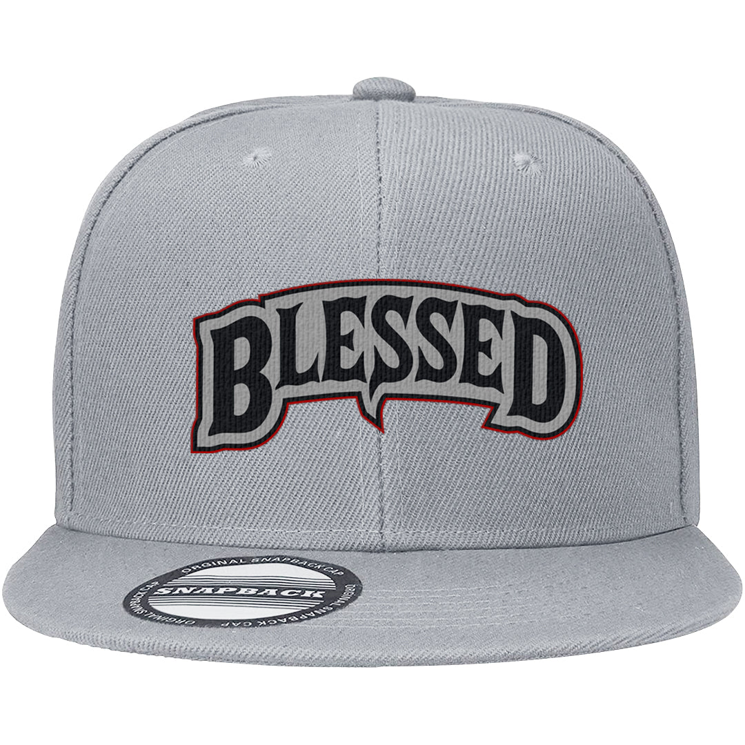 Metallic Silver Low 14s Snapback Hat | Blessed Arch, Light Gray
