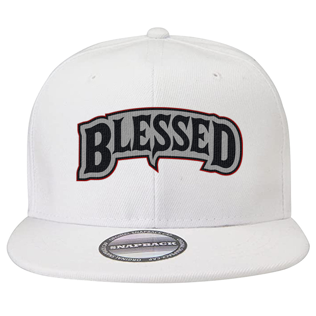 Metallic Silver Low 14s Snapback Hat | Blessed Arch, White