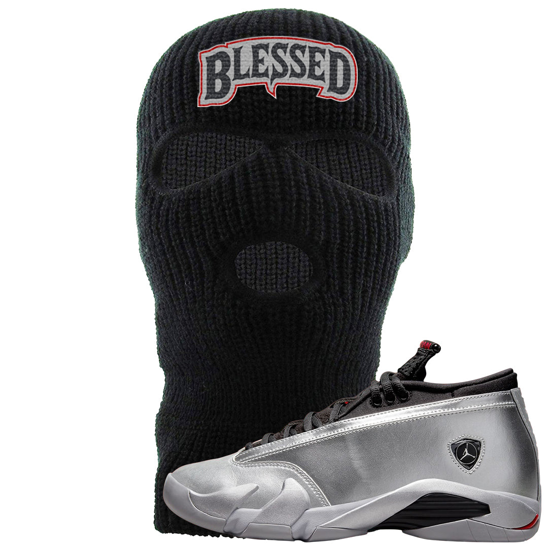 Metallic Silver Low 14s Ski Mask | Blessed Arch, Black