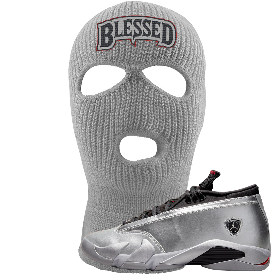 Metallic Silver Low 14s Ski Mask | Blessed Arch, Light Gray