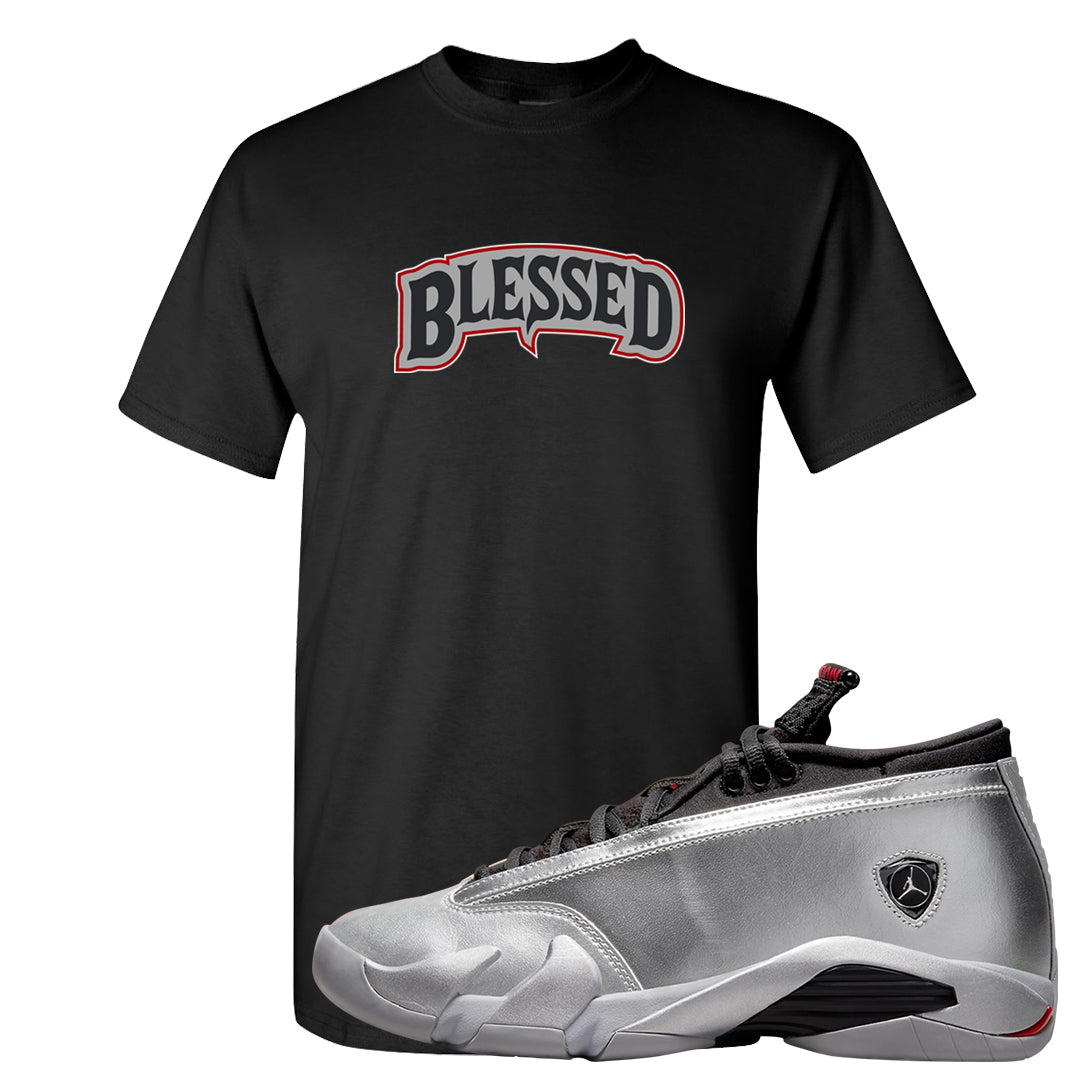 Metallic Silver Low 14s T Shirt | Blessed Arch, Black