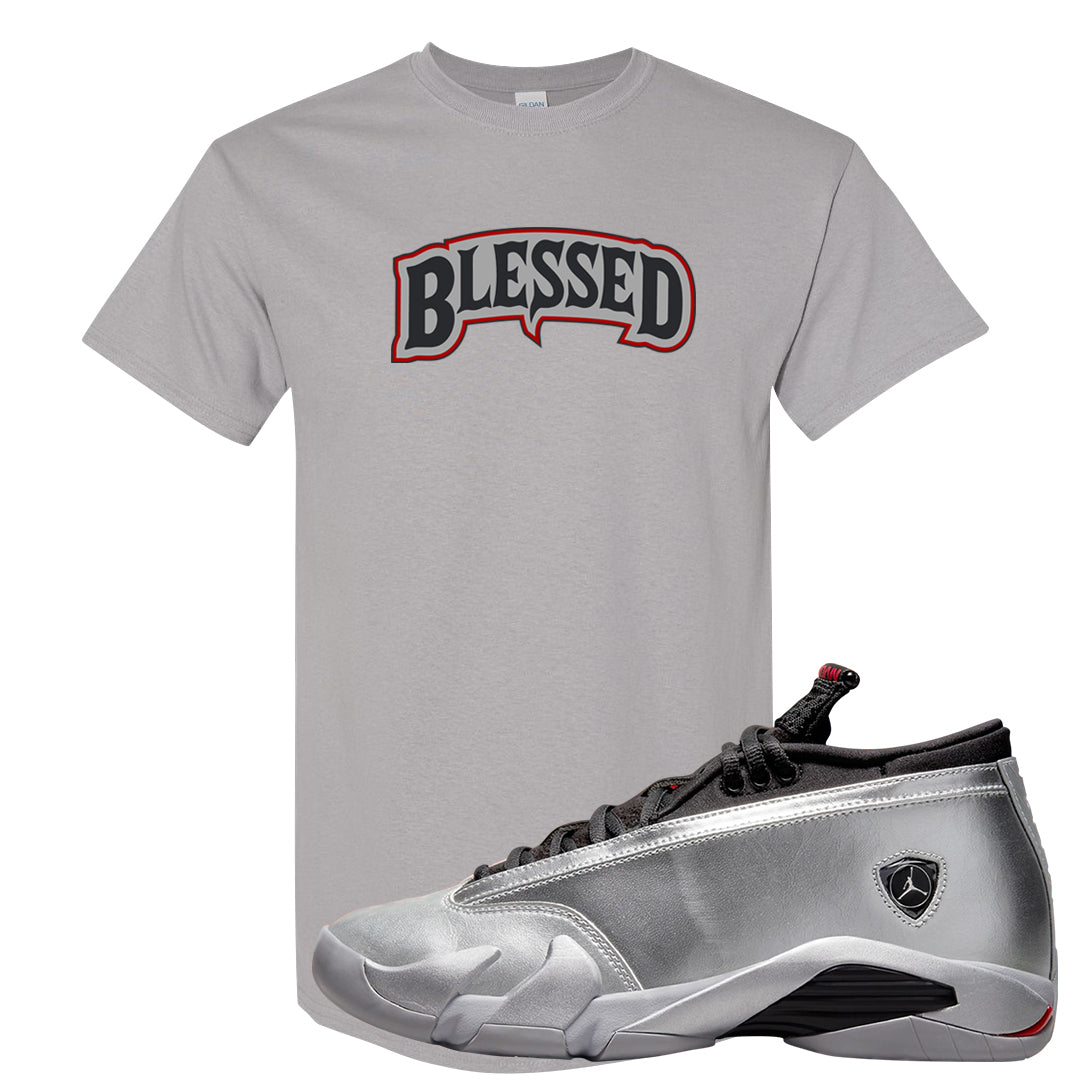 Metallic Silver Low 14s T Shirt | Blessed Arch, Gravel