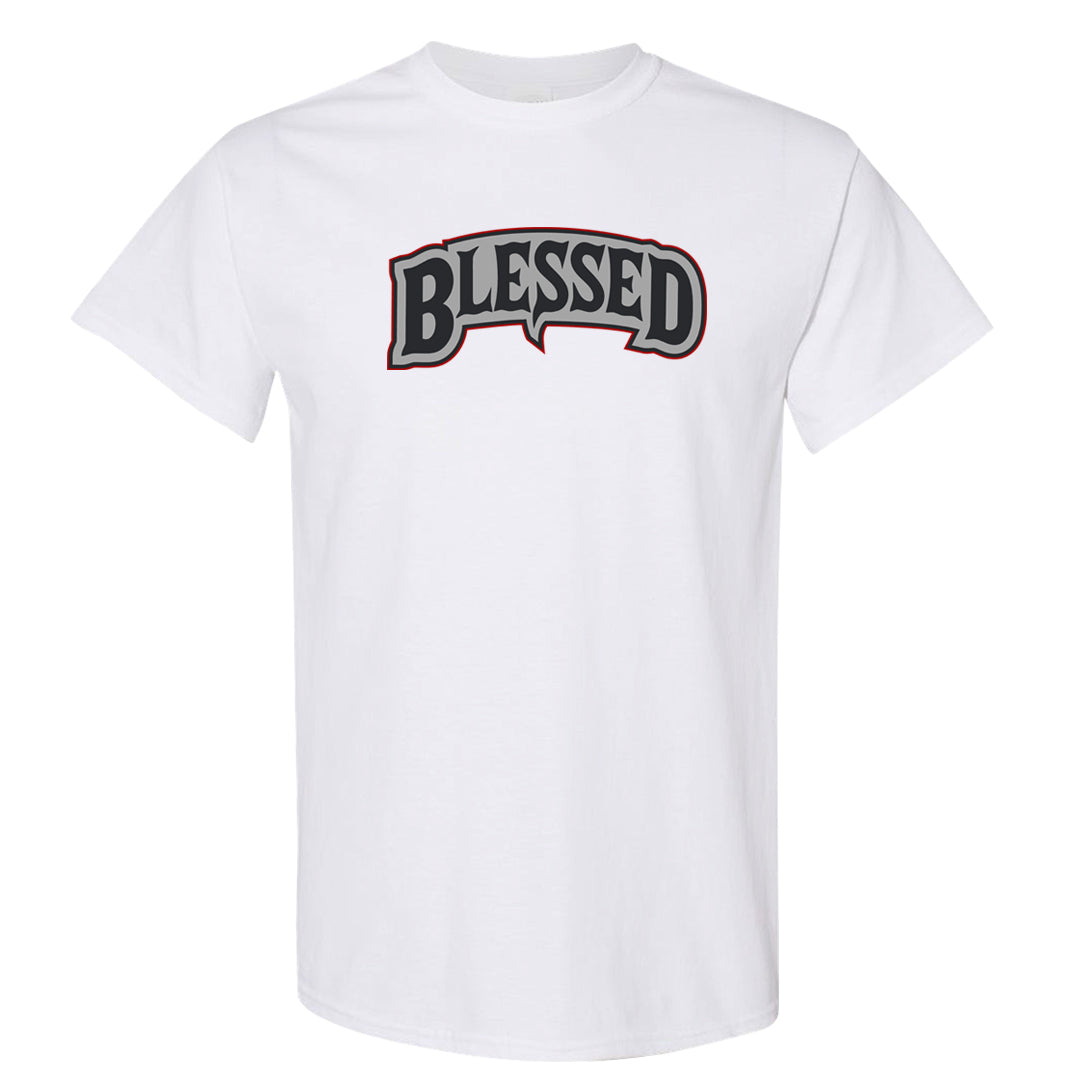 Metallic Silver Low 14s T Shirt | Blessed Arch, White