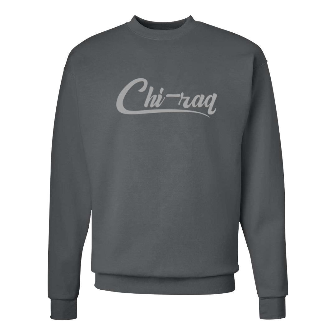Metallic Silver Low 14s Crewneck Sweatshirt | Chiraq, Smoke Grey