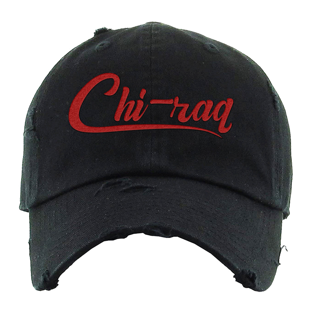 Metallic Silver Low 14s Distressed Dad Hat | Chiraq, Black