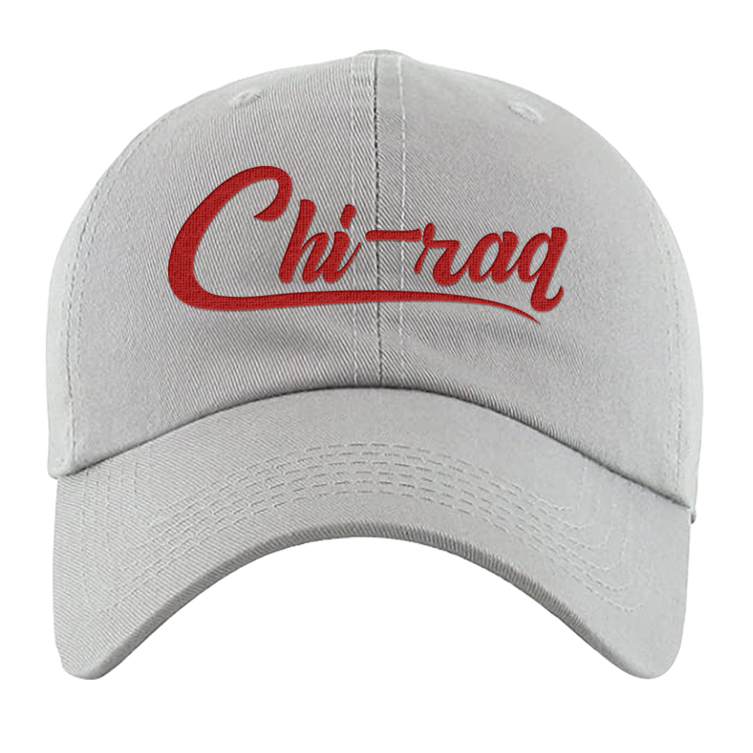 Metallic Silver Low 14s Dad Hat | Chiraq, Light Gray