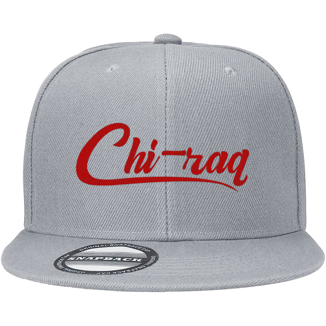 Metallic Silver Low 14s Snapback Hat | Chiraq, Light Gray