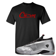 Metallic Silver Low 14s T Shirt | Chiraq, Black