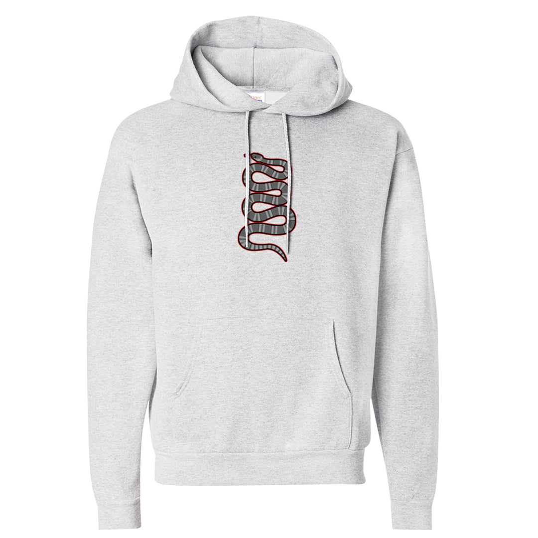 Metallic Silver Low 14s Hoodie | Coiled Snake, Ash