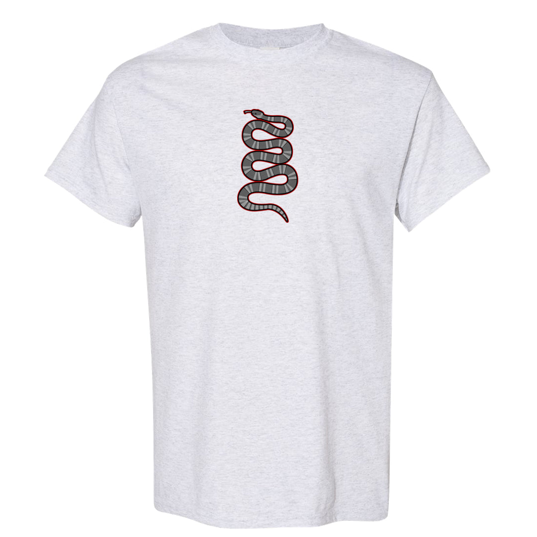 Metallic Silver Low 14s T Shirt | Coiled Snake, Ash