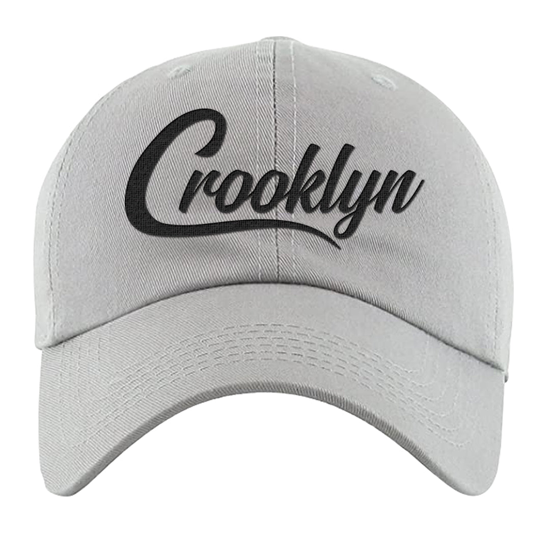 Metallic Silver Low 14s Dad Hat | Crooklyn, Light Gray