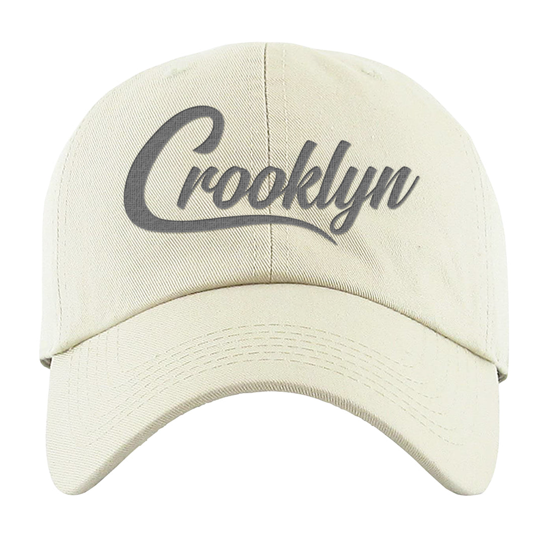 Metallic Silver Low 14s Dad Hat | Crooklyn, White