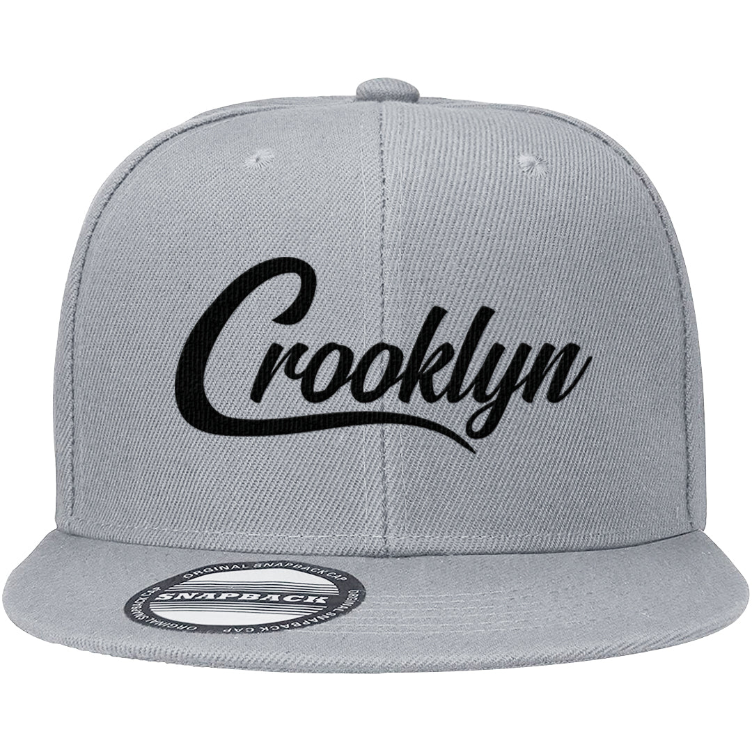 Metallic Silver Low 14s Snapback Hat | Crooklyn, Light Gray