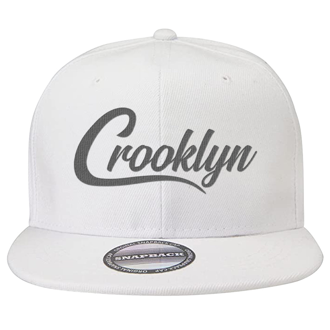 Metallic Silver Low 14s Snapback Hat | Crooklyn, White