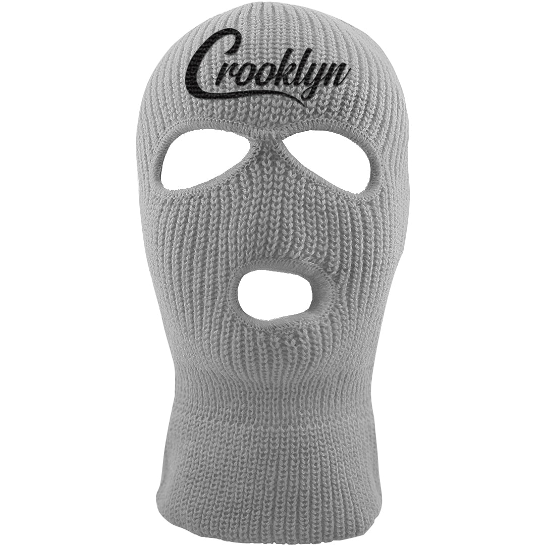 Metallic Silver Low 14s Ski Mask | Crooklyn, Light Gray