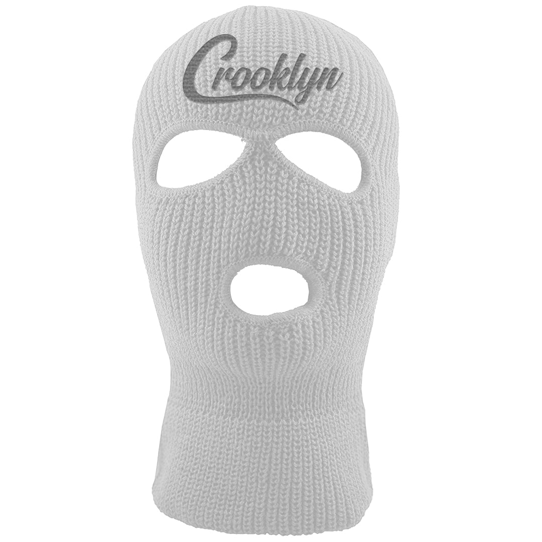 Metallic Silver Low 14s Ski Mask | Crooklyn, White