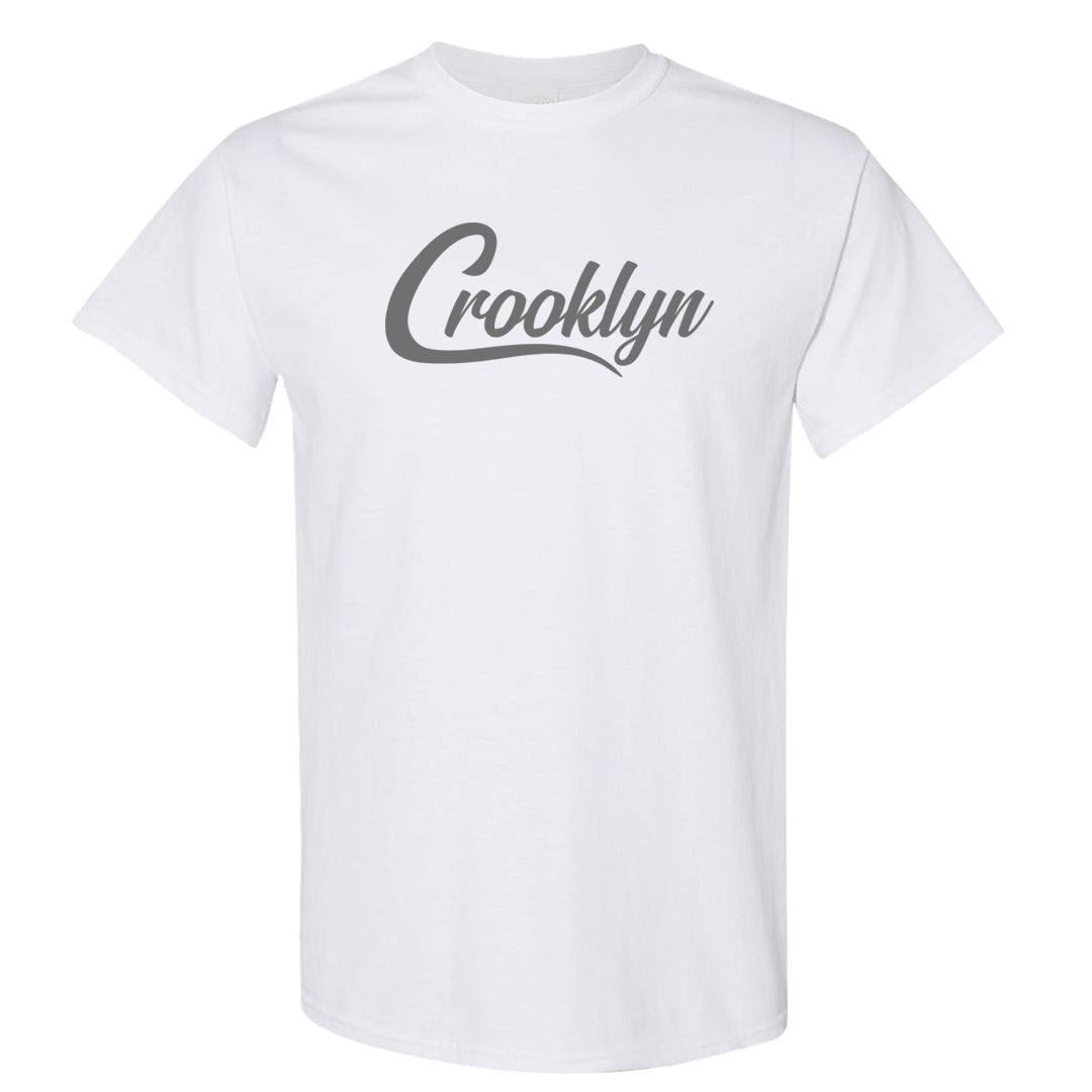 Metallic Silver Low 14s T Shirt | Crooklyn, White