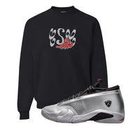 Metallic Silver Low 14s Crewneck Sweatshirt | Certified Sneakerhead, Black