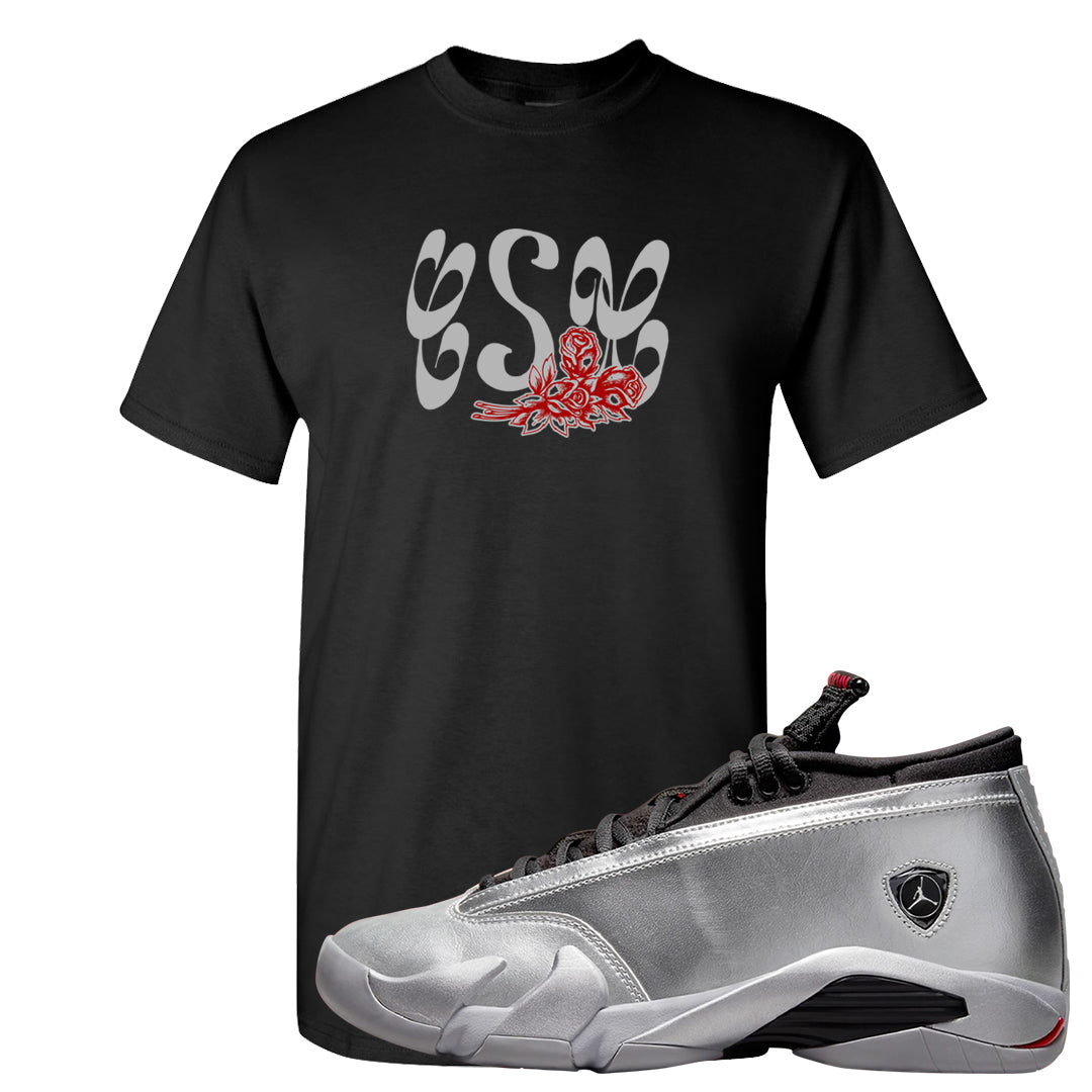 Metallic Silver Low 14s T Shirt | Certified Sneakerhead, Black
