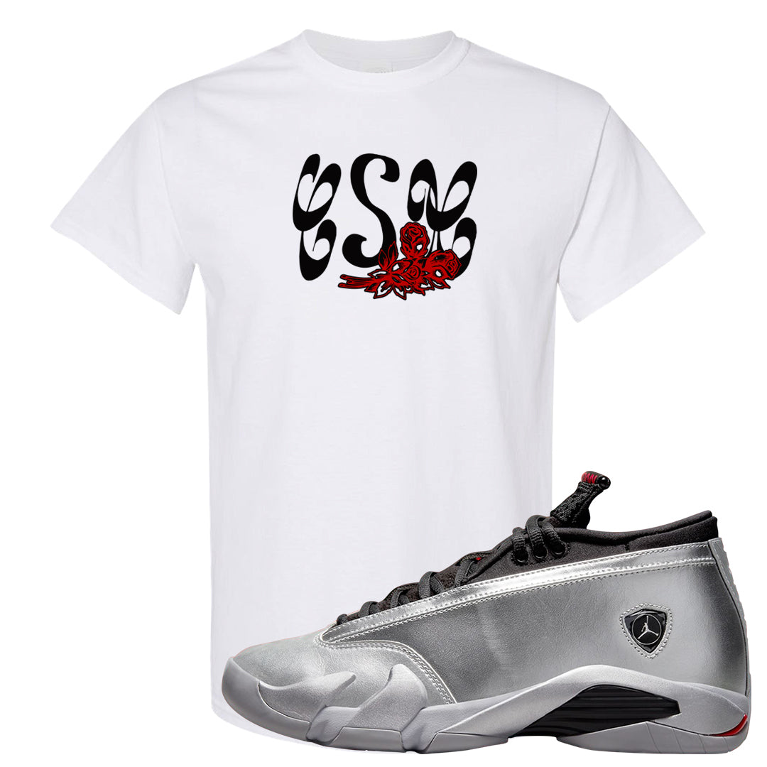 Metallic Silver Low 14s T Shirt | Certified Sneakerhead, White