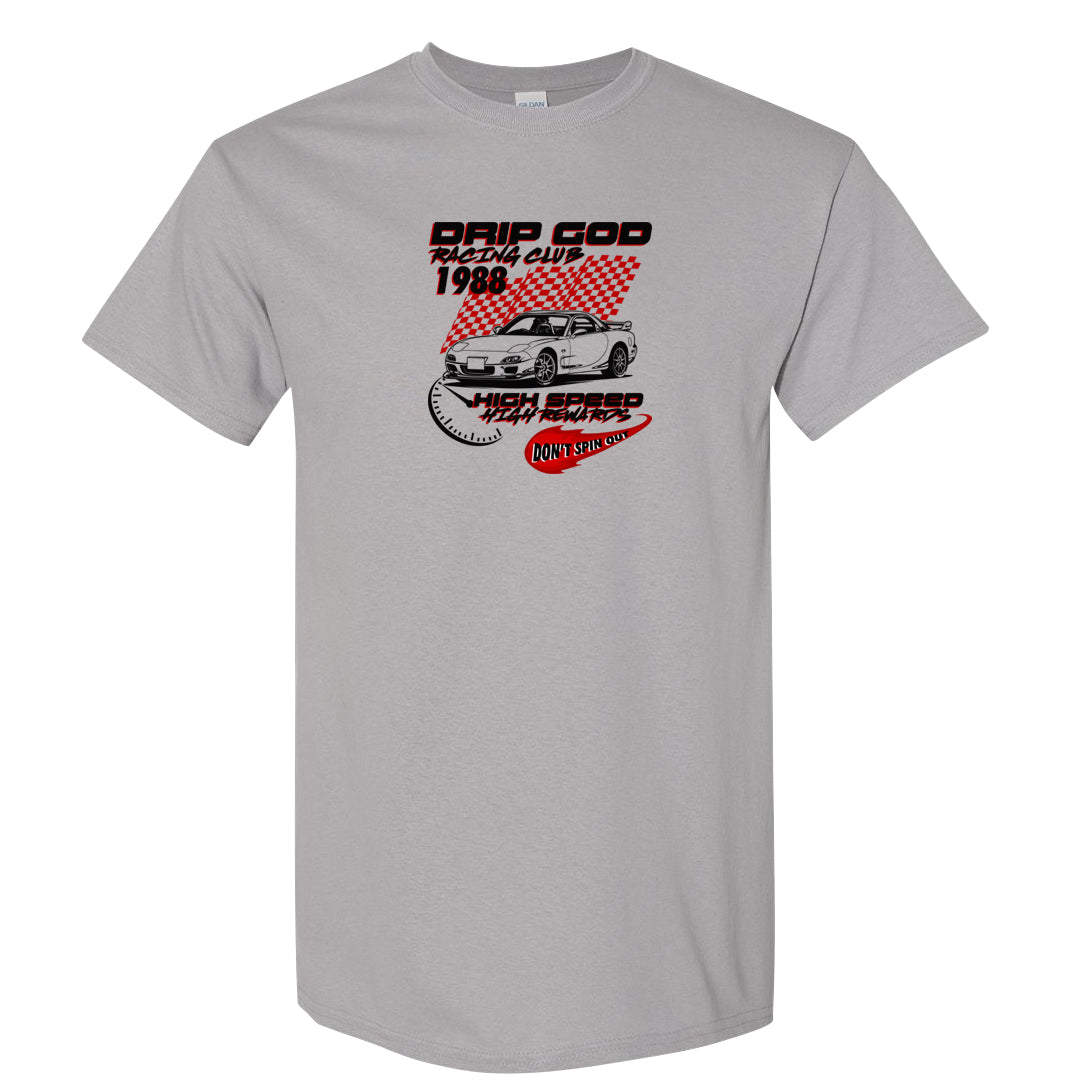 Metallic Silver Low 14s T Shirt | Drip God Racing Club, Gravel