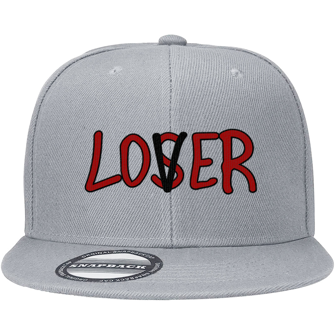 Metallic Silver Low 14s Snapback Hat | Lover, Light Gray