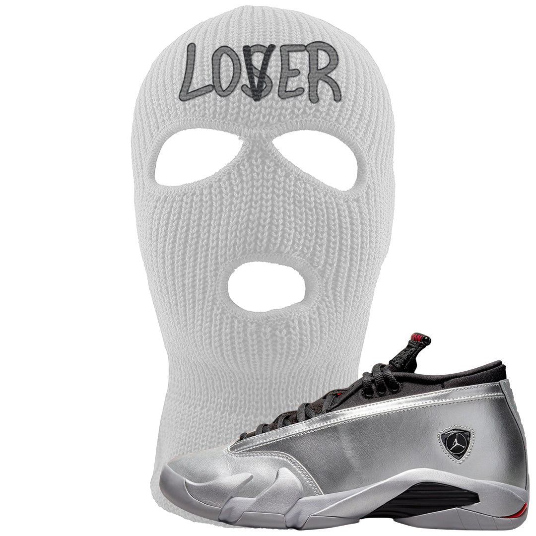 Metallic Silver Low 14s Ski Mask | Lover, White