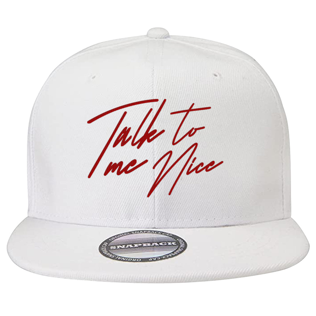 Metallic Silver Low 14s Snapback Hat | Talk To Me Nice, White