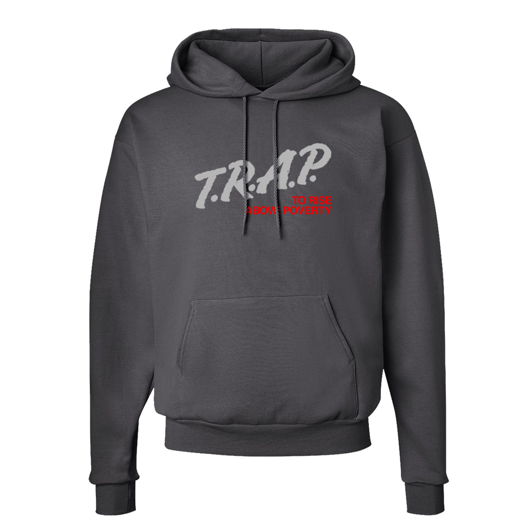 Metallic Silver Low 14s Hoodie | Trap To Rise Above Poverty, Smoke Grey