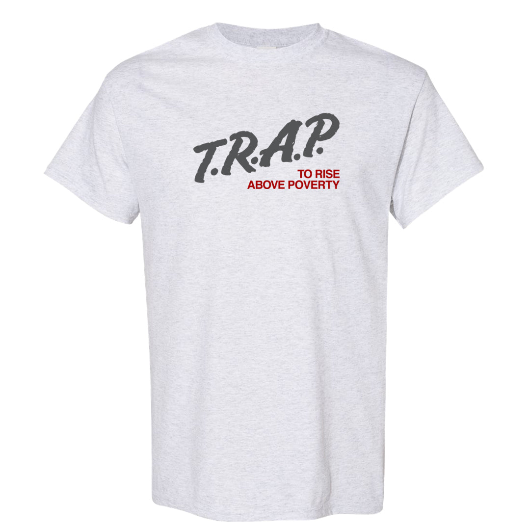 Metallic Silver Low 14s T Shirt | Trap To Rise Above Poverty, Ash
