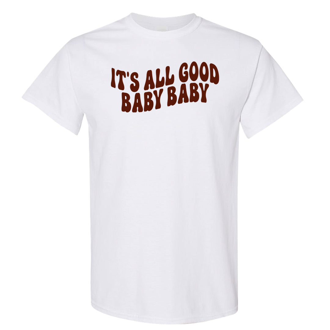 Burnt Sunrise White Navy 1s T Shirt | All Good Baby, White