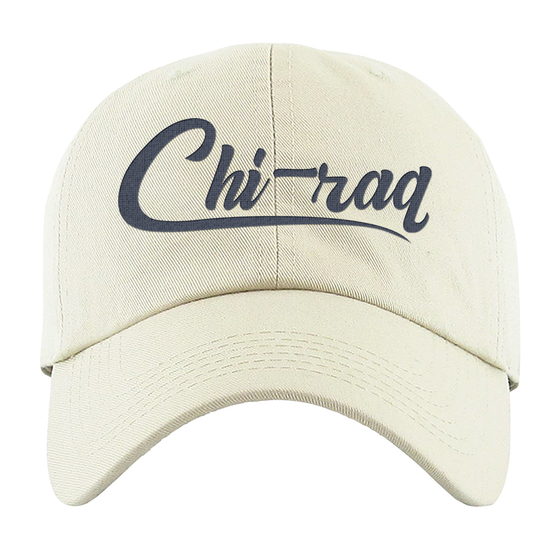 Burnt Sunrise White Navy 1s Dad Hat | Chiraq, White