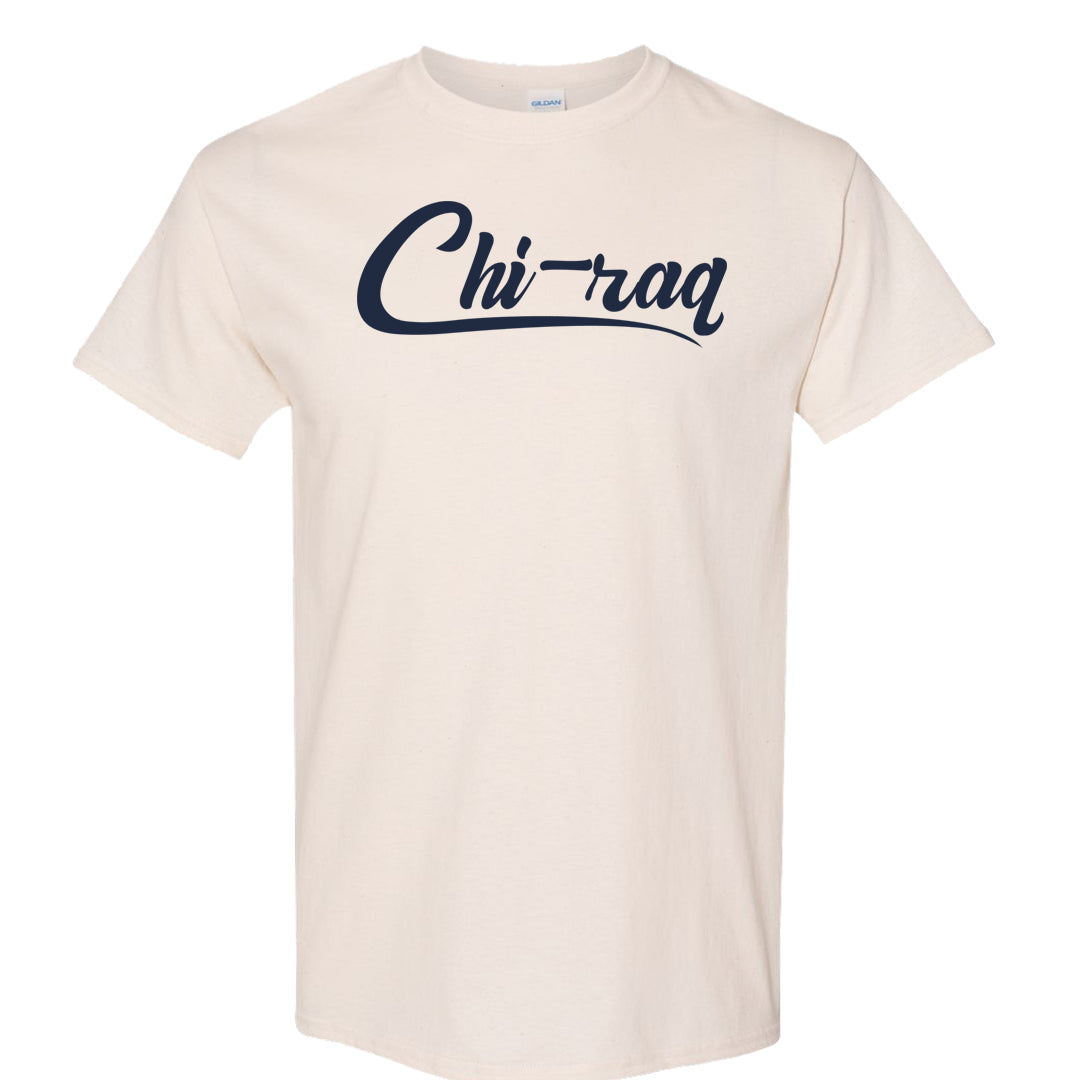 Burnt Sunrise White Navy 1s T Shirt | Chiraq, Natural