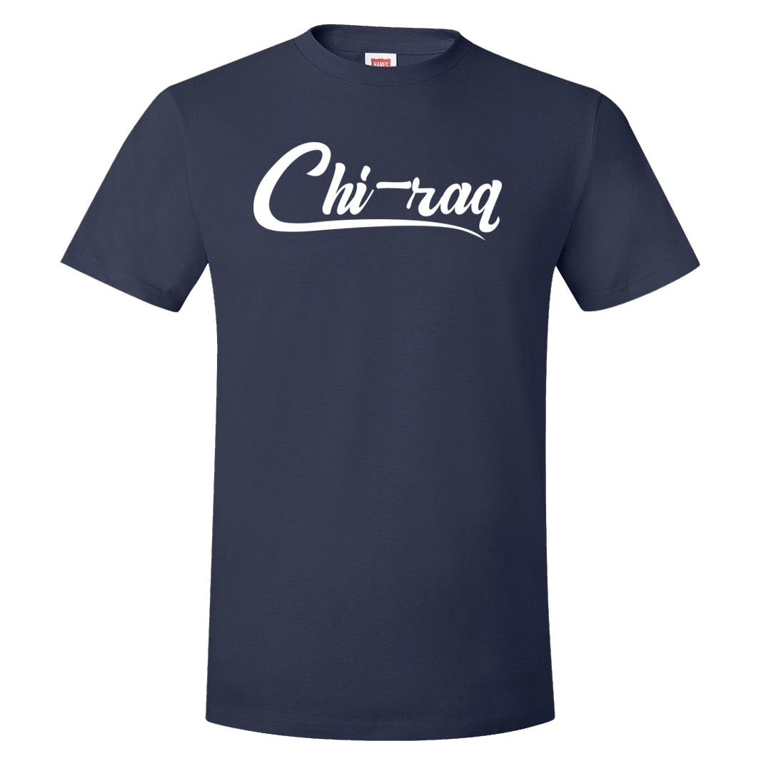 Burnt Sunrise White Navy 1s T Shirt | Chiraq, Navy