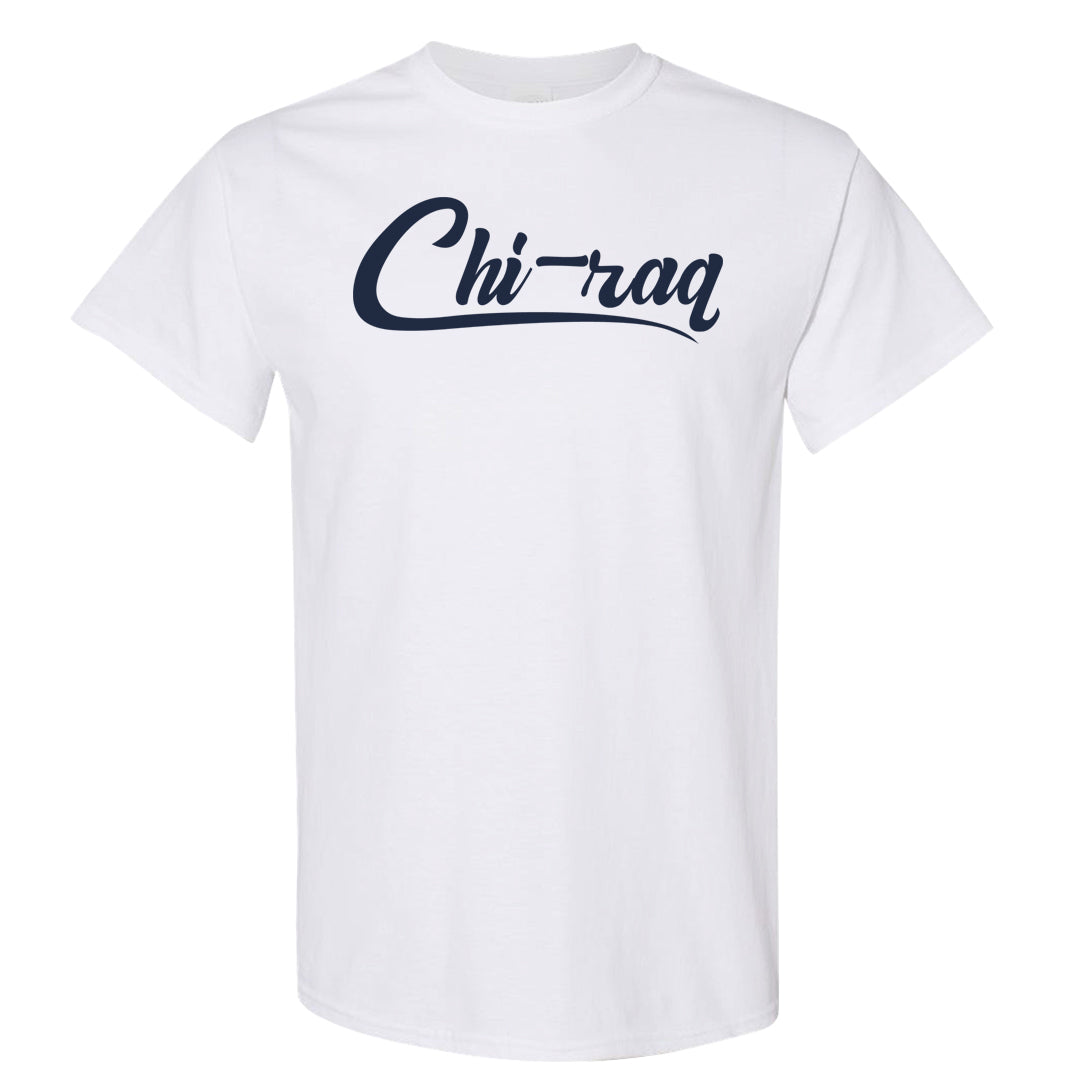 Burnt Sunrise White Navy 1s T Shirt | Chiraq, White