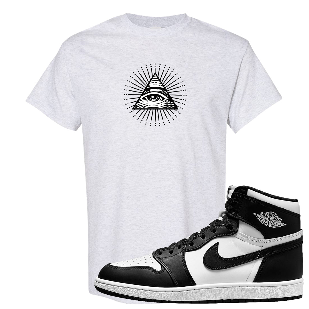 Black White Hi 85 1s T Shirt | All Seeing Eye, Ash